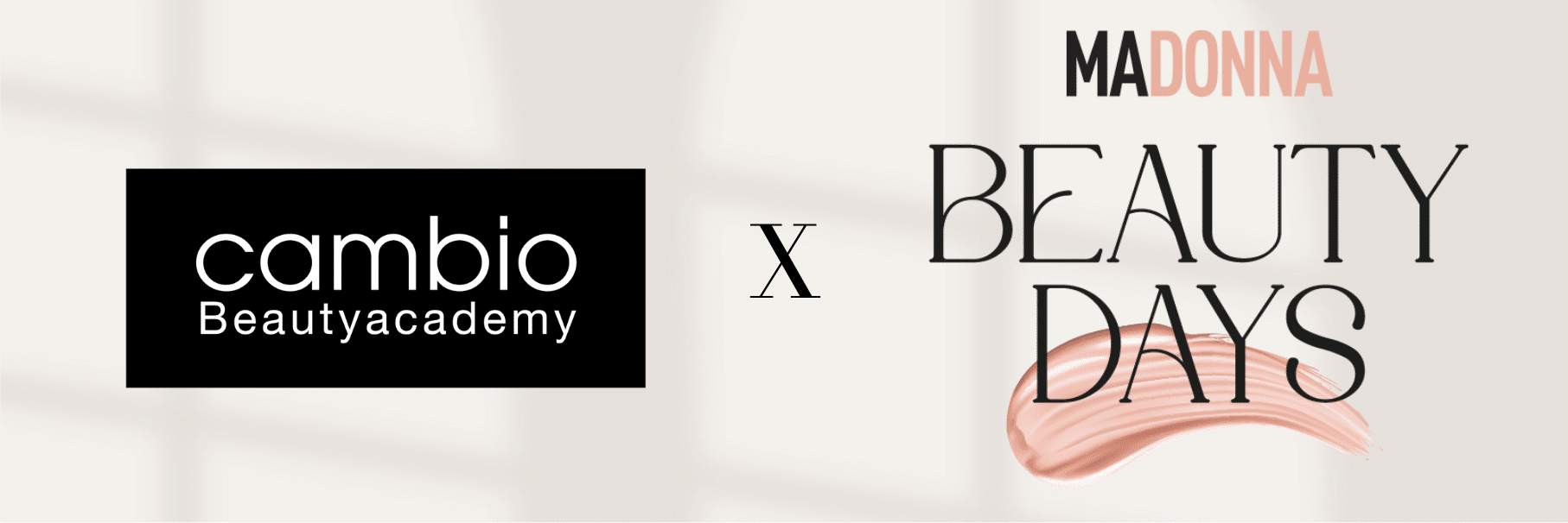 Logo der Cambio Beauty Academy neben dem Schriftzug der MADONNA Beauty Days.